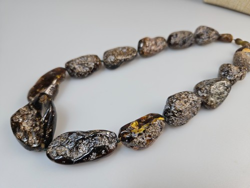 Collana ambra grezza vera