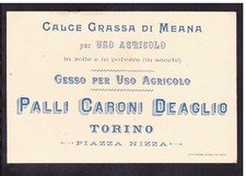 Cartoncino Pubblicitario Torino Calce Grassa Meana Palli Caroni Deaglio KY2296