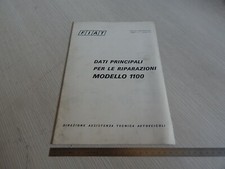 MANUALE ORIGINALE DATI PRINCIPALI RIPARAZIONE FIAT 1100 R 1970