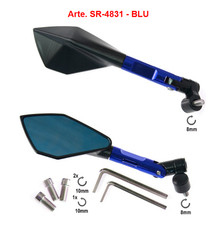 COPPIA DI SPECCHIO UNIVERSALI PER MOTO/SCOOTER  CON VARI KIT PERNI DA 8/10 MM