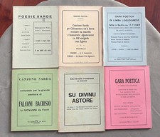 POESIE SARDE,CANZONI,GARE POETICHE SARDEGNA,LOTTO DI 6 LIBRETTI VINTAGE ANNI 80
