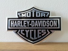 Logo Plaque Aluminium 3D Relief HARLEY DAVIDSON Bar & Shield sticker autocollant