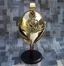 Casco da pompiere capo combattente britannico in ottone da collezione con...