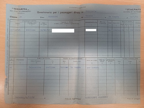 Due documenti emigrazione - due,