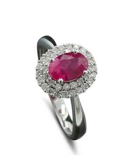 Rubino brillante anello - rubino, 750er