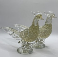 Fagiani in vetro soffiato a