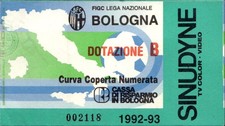 biglietto Ticket Stadio Lega Nazionale Bologna 1992-93