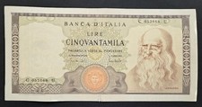 50000 LIRE LEONARDO 19/07/1970 CON FIBRELLE           COME DA FOTO 