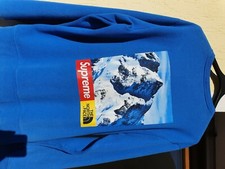 felpa supreme x the north face blu uomo