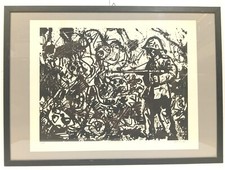 JULIAN PACHECO litografia "Desastres de la guerra" 1980 30di50 in cornice