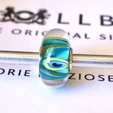 Authentic TROLLBEADS OOAK UNIQUE Piuma Di Pavone Unico Raro