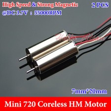 2PCS 7*20mm DC 3.7V 55000RPM