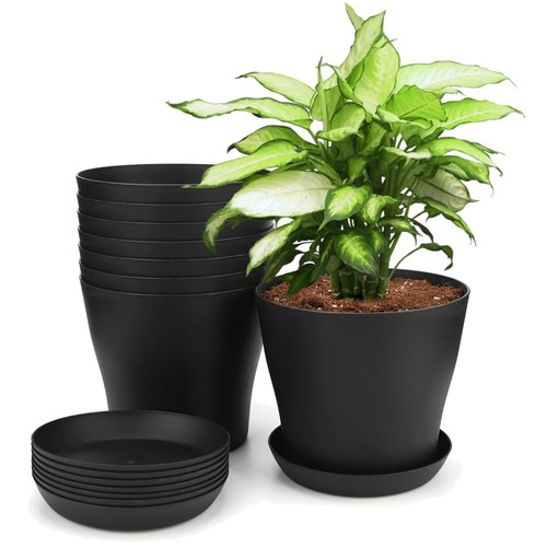 Vasi fiori plastica neri - in,
