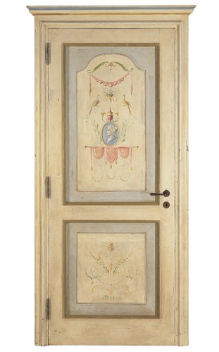 Porta legno massello - legno, decorata