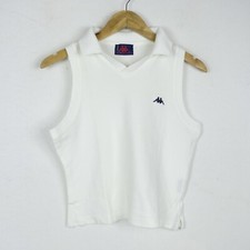 Maglia Kappa Taglia M Donna Logo Comodo Cotone Pratico Tinta Unita Bianco Woman