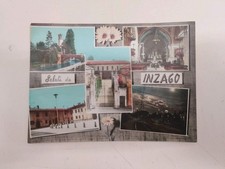  Cartolina Milano Saluti da Inzago Vedutine Distributore API Benzina 