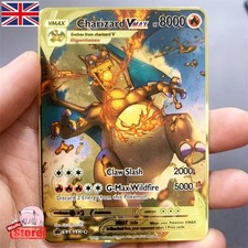 Pokemon Card Charizard VMAX Pokemon Gold Metal Card - CARTA IN METALLO TCG