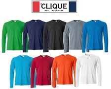 CLIQUE  T-Shirt Maglietta Maglia Manica Lunga Uomo 100% Cotone pettinato