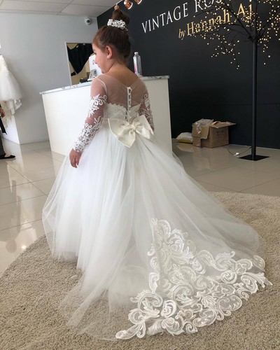 Abito bambina pizzo bianco