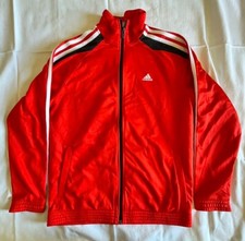 Felpa Vintage Adidas Rosso/Bianco taglia 16 Anni- Sportiva Unisex Jacket