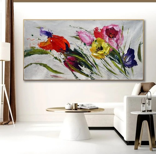 Quadro acrilico fiori - su, tela