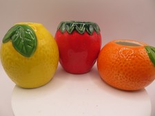 Nuovo Set 3 Mini Vasi Frutta