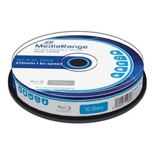 MediaRange MR507 - 10 Blu Ray Double Layer BD-R DL HTL 50GB 6X , Cake Box