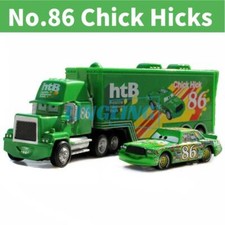 Set 2 Disney Pixar Cars n.86 Chick Hicks camion e auto giocattoli pressofusi