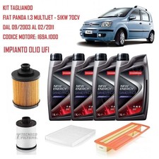 KIT TAGLIANDO PER FIAT PANDA 75CV 1.3 MJT 169A1000 FILTRI+OLIO - UFI filter