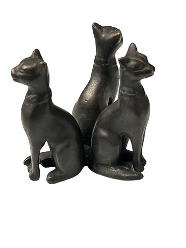 Statuina gatto triplo bronzo - , o