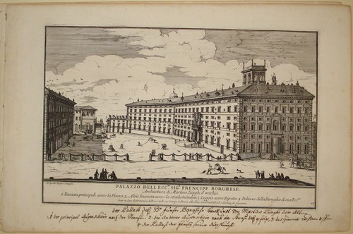 Incisione palazzo borghese - palazzo,