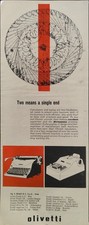OLIVETTI Pubblicità MACCHINA DA SCRIVERE LEXIKON DIVISUMMA 1 pagina 1956