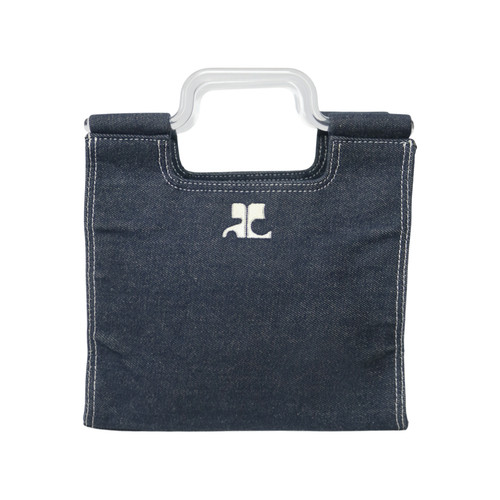 Borsa tote denim con logo - borsa,