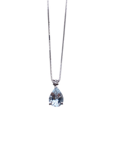 Collana oro bianco con - in,