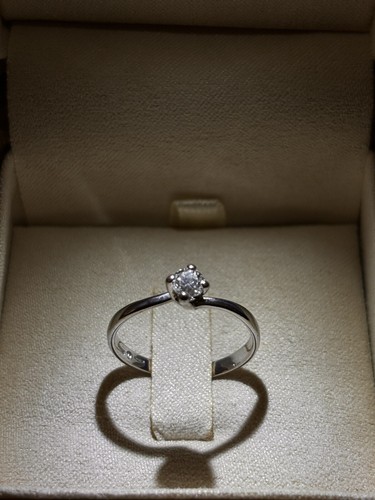 Anello solitario oro - solitario, bianco