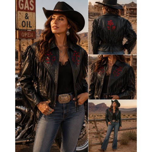 Giacca moto vintage western - vintage,