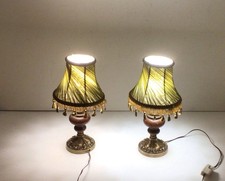 Coppia di lampade da comodino vintage in ottone