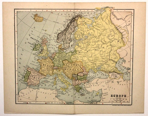 1904 antica mappa europa - 1904,