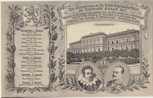 Cartolina giessen 300 anni - cartolina,