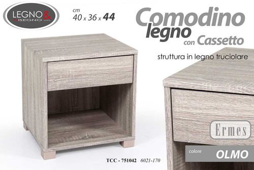 Comodino h44 letto 1 - h44*40*36, cm