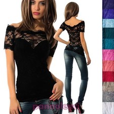 Top maglia maglietta PIZZO