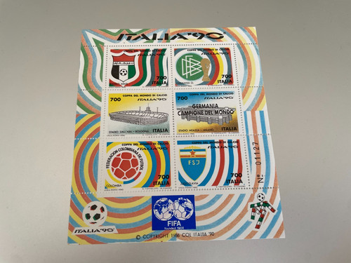 1990 foglietto calcio italia - foglietto,