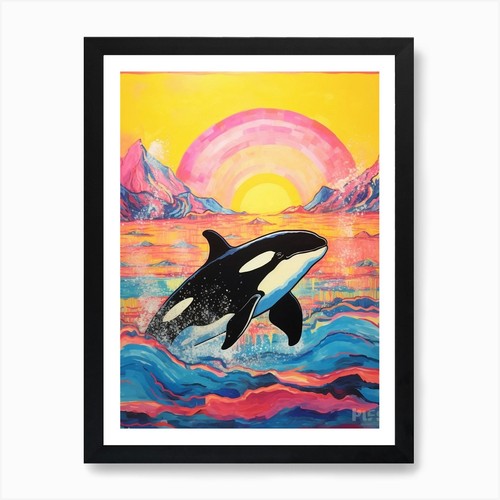 Rainbow waves orca crayon - rainbow,