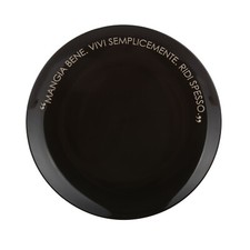KASANOVA Piatto piano nero con scritta 27 cm in stoneware nero Tavola
