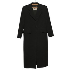 Giacca lunga vintage anni 90 Burberry trench coat donna S grigio antracite misto lana