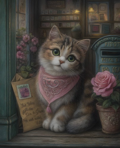 Gatto panchina 8x10 con - gatto,