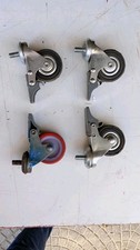 4 ruote rotelle frenate metallo gomma vintage mobili sedie distributori 45 mm