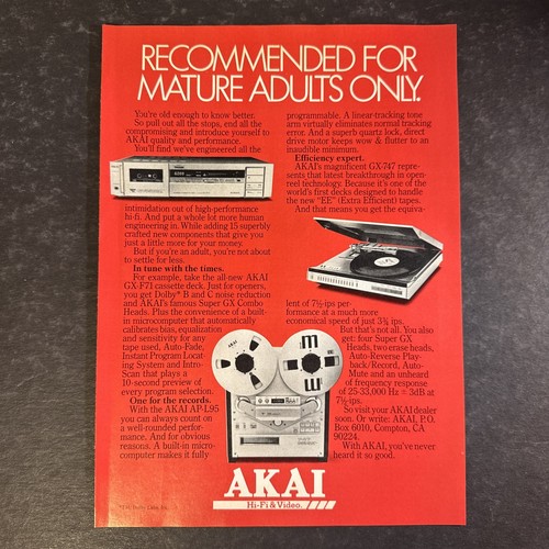 Pubblicità stampa akai 1982 - akai,