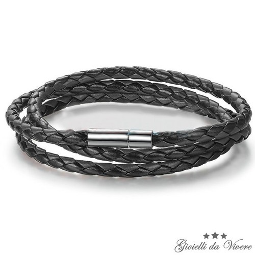 Bracciale pelle cuoio stile - cuoio,