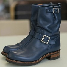 Stivali biker uomo blu fatti a